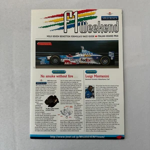 Mild Seven Benetton Formula One Race Guide Brochure F1 Racing Tobacco Italian GP - Picture 1 of 6