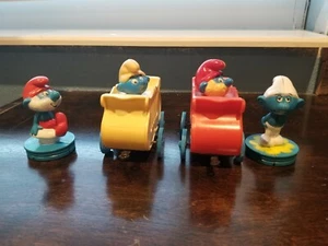 Vintage 1982 SMURFETTE & SMUFF WAGON TRAIN CAR TOY Durham Industries Peyo Smurfs - Picture 1 of 2