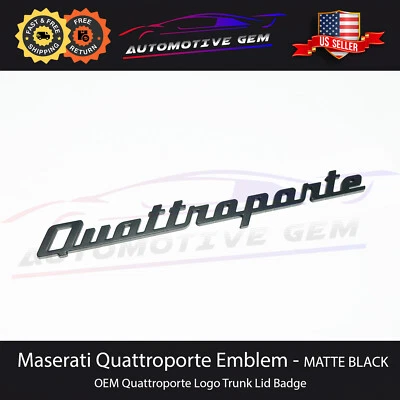 Maserati Quattroporte Emblem Matte Black Trunk Lid Logo Badge Sticker OEM - Image 1 of 3