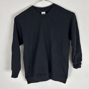 Fruit Of The Loom Cotton Sweater Jumper Black Age 7-8 32” Chest - Picture 1 of 3