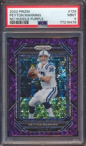 2022 PANINI PRIZM PEYTON MANNING #129 NO HUDDLE PURPLE JER # 1/1 18/35 PSA 9! - Picture 1 of 2