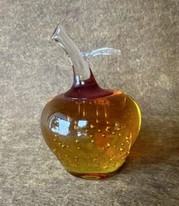 Vintage Amberina Apple Controlled Bubble Art Glas George Good Taiwan 1986 - Bild 1 von 24