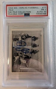 1958 Ws-Verlag Fussball #77 Pele RC AUTO PSA/DNA 10 W Video & Token - Picture 1 of 8