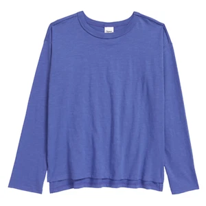 Open Edit Kids' Boxy Long Sleeve Organic Cotton T-Shirt, Size 4 - Picture 1 of 1