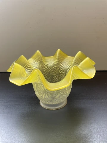 vintage glass lampshade antique yellow glass light shade for table lamp decor Cover
