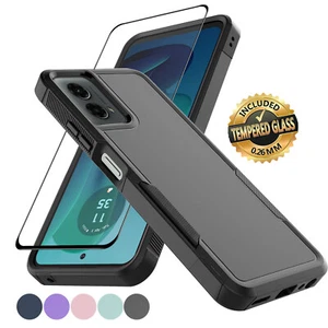Funda protectora de poliuretano termoplástico a prueba de golpes para teléfono Motorola Moto G 5G 2024 + vidrio templado - Imagen 1 de 52