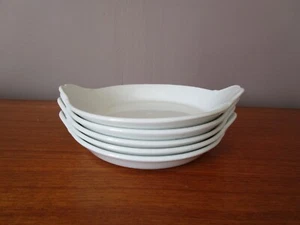5 PETITES CASSOLETTES A GRATIN BLANCHES ALUMINITE FRUGIER DE LIMOGES FRANCE - Picture 1 of 7