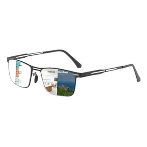 Photochromic Progressive Reading Glasses Multifocus Anti-blue Light Black 1.5 x - Picture 1 of 2