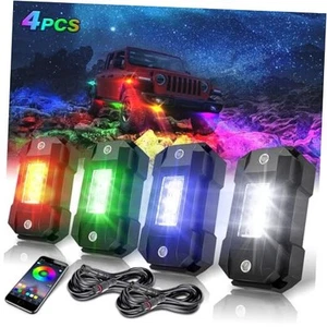 R4 RGBW Rock Lights with Bluetooth APP Control Multicolor LED Rock Light RGBW - Picture 1 of 7