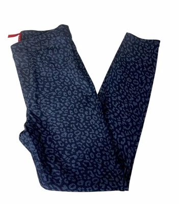Spanx Denim Jean-ish Ankle Leggings Blue Leopard Print Size Large - Image 1 of 4