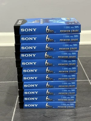 Sony VHS T-120VL премиум класса 6 часов пустые ленты - лот из 11 новый - Изображение 1 из 4