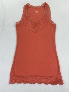 Camiseta sin mangas larga naranja Mossimo para mujer ribete de encaje talla larga mediana M Y2K Fairy - Imagen 1 de 10