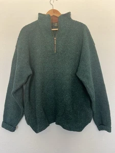 Maglione vintage Orvis misto lana uomo 2x 1/4 zip pullover maglia pesante tasche anni 90 - Foto 1 di 10