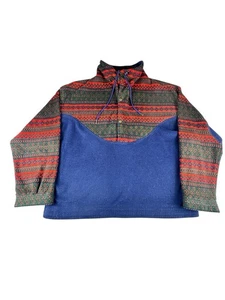 Vintage Eastern Mountain Sports Pullover Extra Large Aztec Fleece Button Zip 90s - Bild 1 von 17