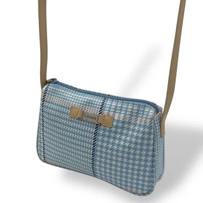 Bolso de Hombro Lauren Ralph Lauren Patrón Pata de Gallo Bandolera Azul Claro Foto 1 de 4