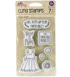 Prima Julie Nutting - "PLAY TIME" Paper Doll Media Doll Stamp Set - 910730 - Picture 1 of 2