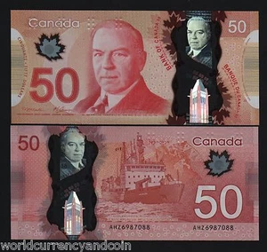CANADA 50 DOLLARS 2012 POLYMER UNC KING CCGS AMUNDSEN RESEARCH SHIP ICE BREAKER - Picture 1 of 1
