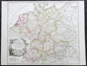 1757 Robert De Vaugondy Large Antique Map of Germany, Bohemia, Austria - Picture 1 of 2