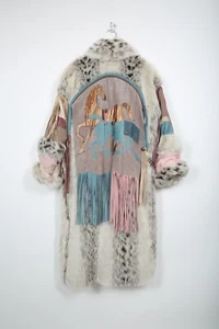 Wildpferde Wintermantel Vintage Mantel Kunstfellmantel Yellowstone Cowgirl Western - Bild 1 von 6