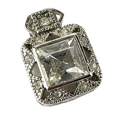 Colgante Premier Designs Estilo Art Deco Tono Plata Piedra Transparente Foto 1 de 2