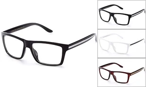 Horned Rim Clear Lens Frame Unisex Glasses Temple Accent  - Picture 1 of 9