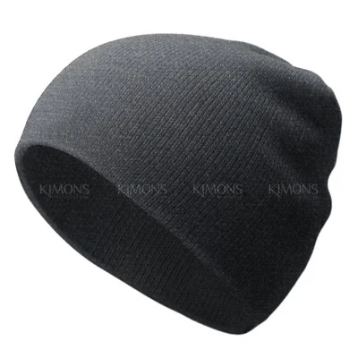 EE. UU. Gorro Corto Puño Tejido Liso Sombrero Invierno Gorra Sólida Calavera Esquí Hombres Mujer Foto 1 de 4