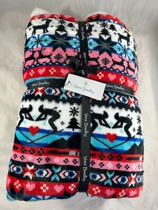 NWT Vera Bradley Cozy Life Fleece Throw Blanket Nordic Stripe Reindeer 50” x 72” - Picture 1 of 6