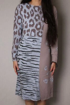 Vestido de verano Salvatore Ferragamo para mujer estampado floral/animal talla 40 $2790 nuevo con etiquetas Foto 1 de 4