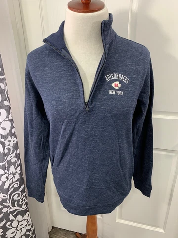 New Adirondacks New York Navy Blue 1/4 Zip Pullover Sweatshirt Cover