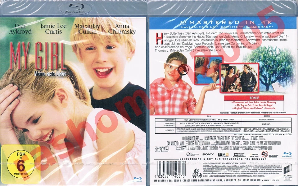 Blu-ray MY GIRL 1991 Dan Aykroyd Jamie Lee Curtis Macaulay Culkin Region B/2 NEW - Image 1 of 1