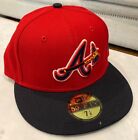 NWT New Era 59fifty Atlanta Braves Plain Jane Fitted Hat Sz 7 1/8