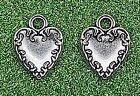 Tibetan Silver  Heart  Charms Jewellery  Card Making DIY Bracelets UK Seller