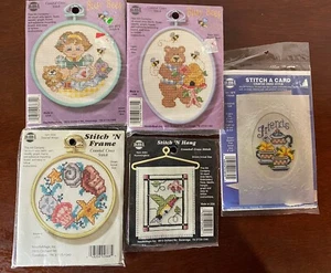 NMI Counted Cross Stitch Stitch ‘N Frame, Stitch ‘N Hang, Stitch A Card (5) NEW - Picture 1 of 7
