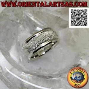 Anillo de plata 925‰ cinta en forma de bomba chorro de arena ""Efecto brillante - Imagen 1 de 7