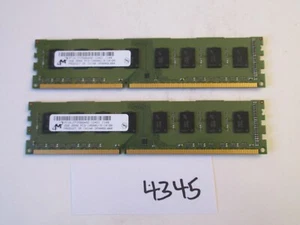 Micron 2x2Gb=4Gb PC3-10600 1333Mhz DDR3 Desktop Memory RAM (4345) - Picture 1 of 2