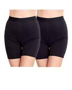 Nabtos Women Black Boyshort Brief Underwear Pack 2 Anti Chafing Long short 3XL - Picture 1 of 4
