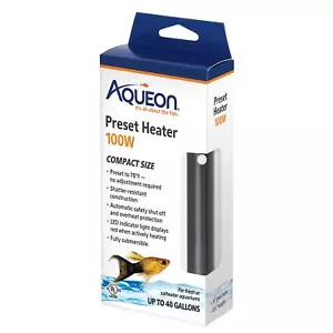 100W Preset Fish Tank Heater Adjustable for Aquariums up to 40 Gallons - Picture 1 of 10