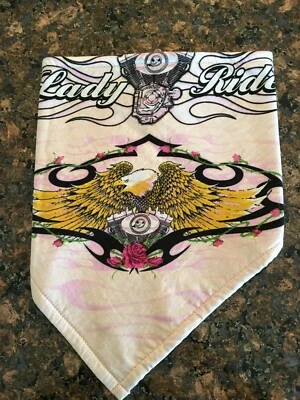 Bandana de motociclista forrada de vellón rosa claro para dama Foto 1 de 4
