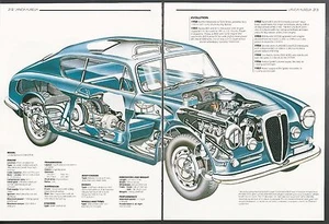 1954 LANCIA AURELIA GT 2500 2-page Cutaway Illustration - Picture 1 of 1