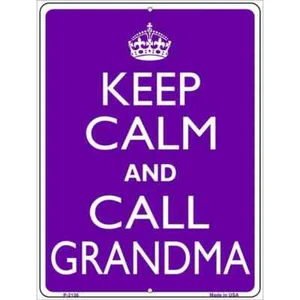 Keep Calm And Call Grandma Metal Parking Sign 4.5"x 6" Home Wall Door Garage - Picture 1 of 1