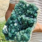 7.77Lb Naturalgreen Blue Cubicfluorite Crystal Cluster Mineral Specimen From 