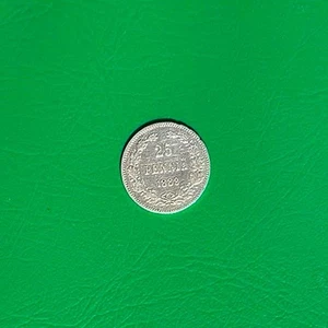 FINLAND/RUSSIAN EMPIRE 25 Penni Silver coin VF Alexander III 1889 #6.2 LOW MINT - Picture 1 of 2