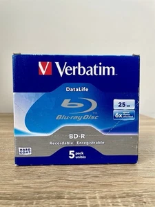 PACK 5 BD-R VERBATIM | DISQUE ENREGISTRABLE BLU-RAY 25GB | NEUF - Photo 1/4