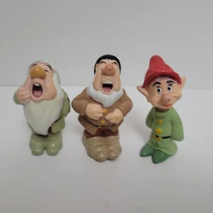 Vintage 90s Disney Snow White & Seven Dwarf  2” Figures Lot of 3 - Picture 1 of 6