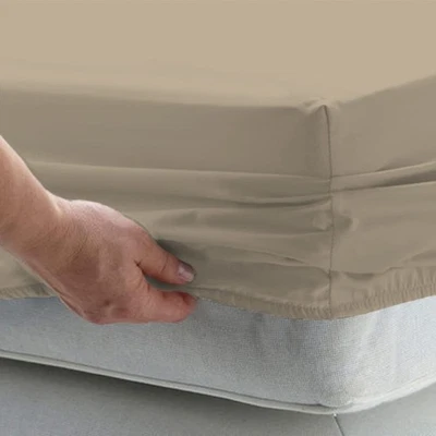 Pizuna Pure 100% Luxury Cotton Queen Fitted Sheet Simply Taupe, 1000 Thread C... - Image 1 of 4