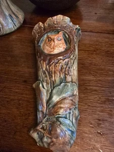 Weller Pottery Woodcraft 10 3/4" Owl Wall Pocket Amazing Piece FACTORY MINT - Picture 1 of 5