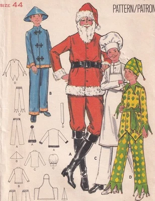 Mens Santa Chef Jester Costume Pattern Size 44 Butterick 5103 Vtg 1970s - Image 1 of 4
