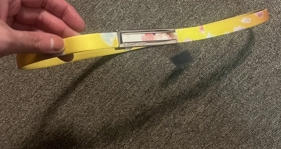 Cinto floral estilo aquarela Ralph Lauren tamanho 2 feito na Itália novo com etiquetas - Imagem 1 de 4