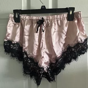 Damen Nachtwäsche Shorts hellrosa extra große Schnürsenkel Stepphose Shorts Dessous - Bild 1 von 9
