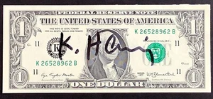 KEITH HARING - Authentic United States Treasury BANK NOTE- Hand Signed Signature - Picture 1 of 10